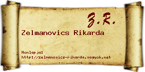 Zelmanovics Rikarda névjegykártya